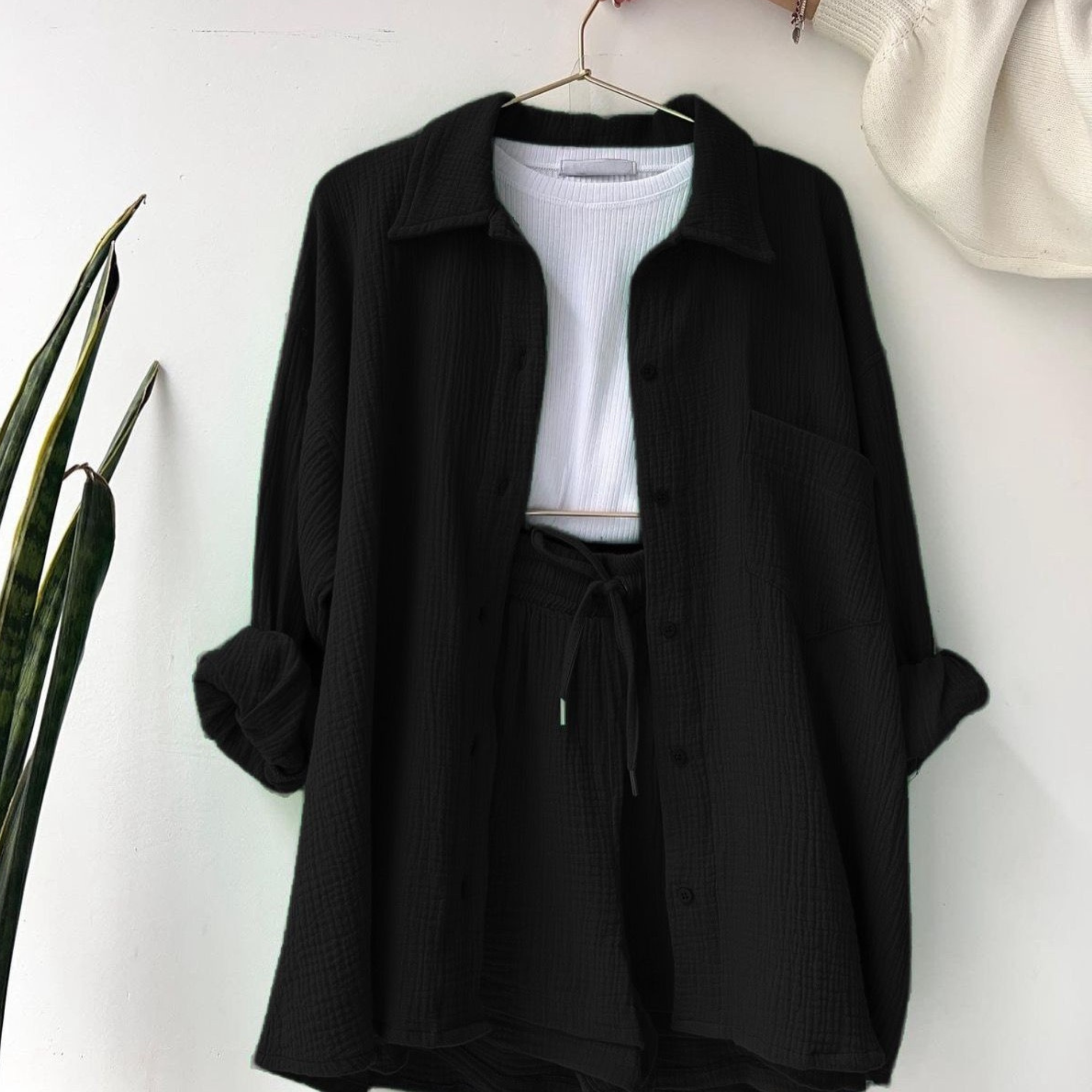 Midnight Charm - Women’s Cotton Two-Piece Set