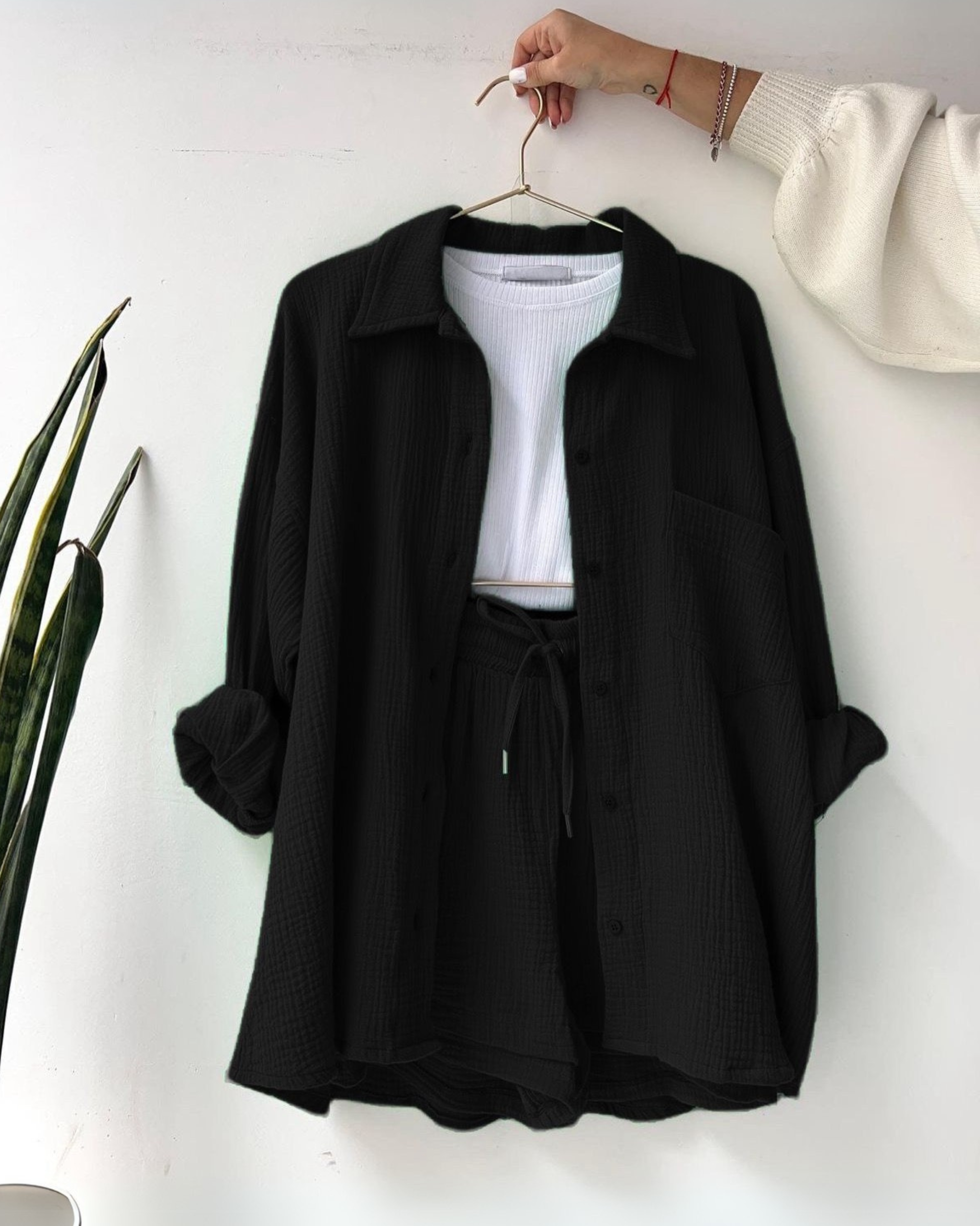 Midnight Charm - Women’s Cotton Two-Piece Set