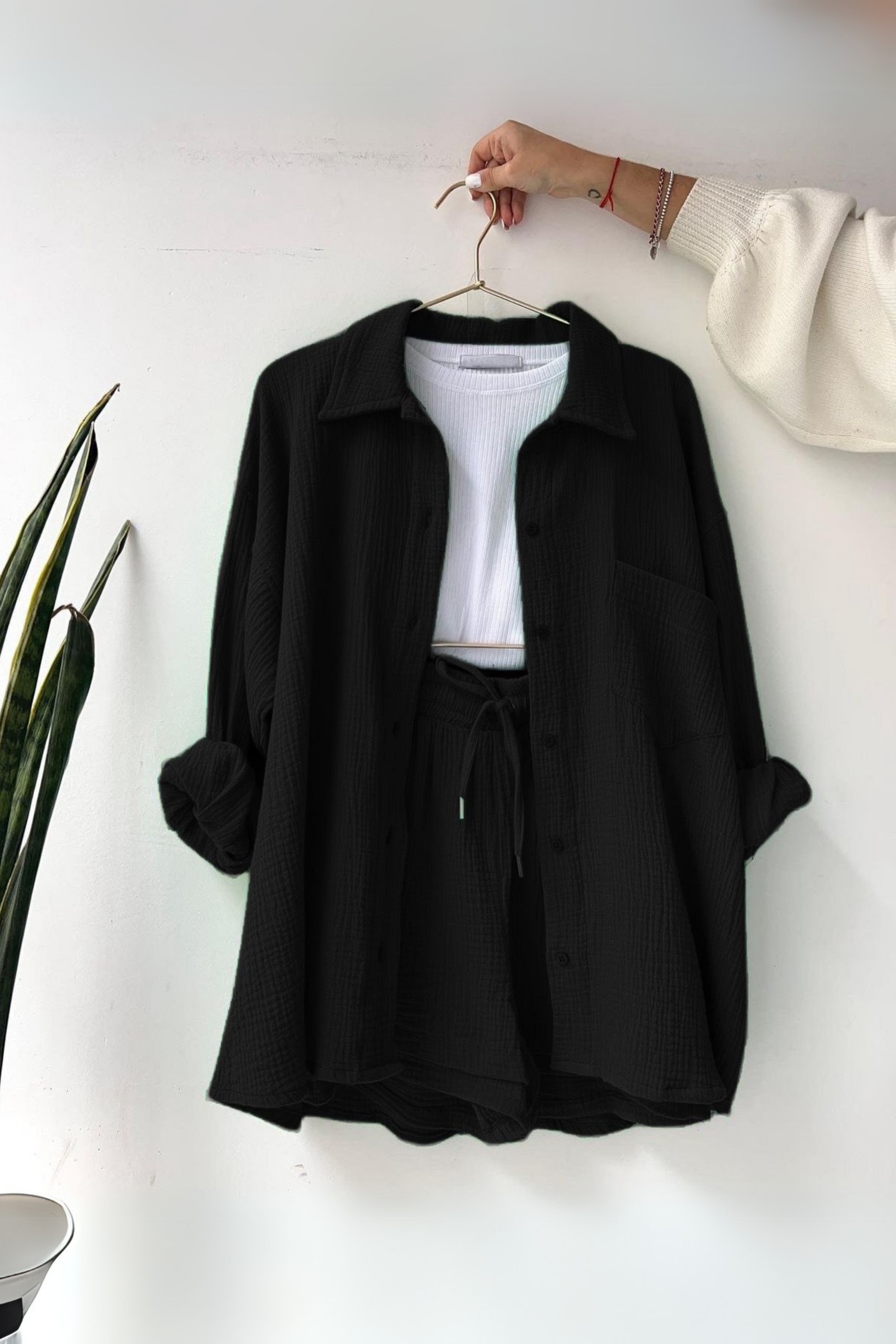 Midnight Charm - Women’s Cotton Two-Piece Set