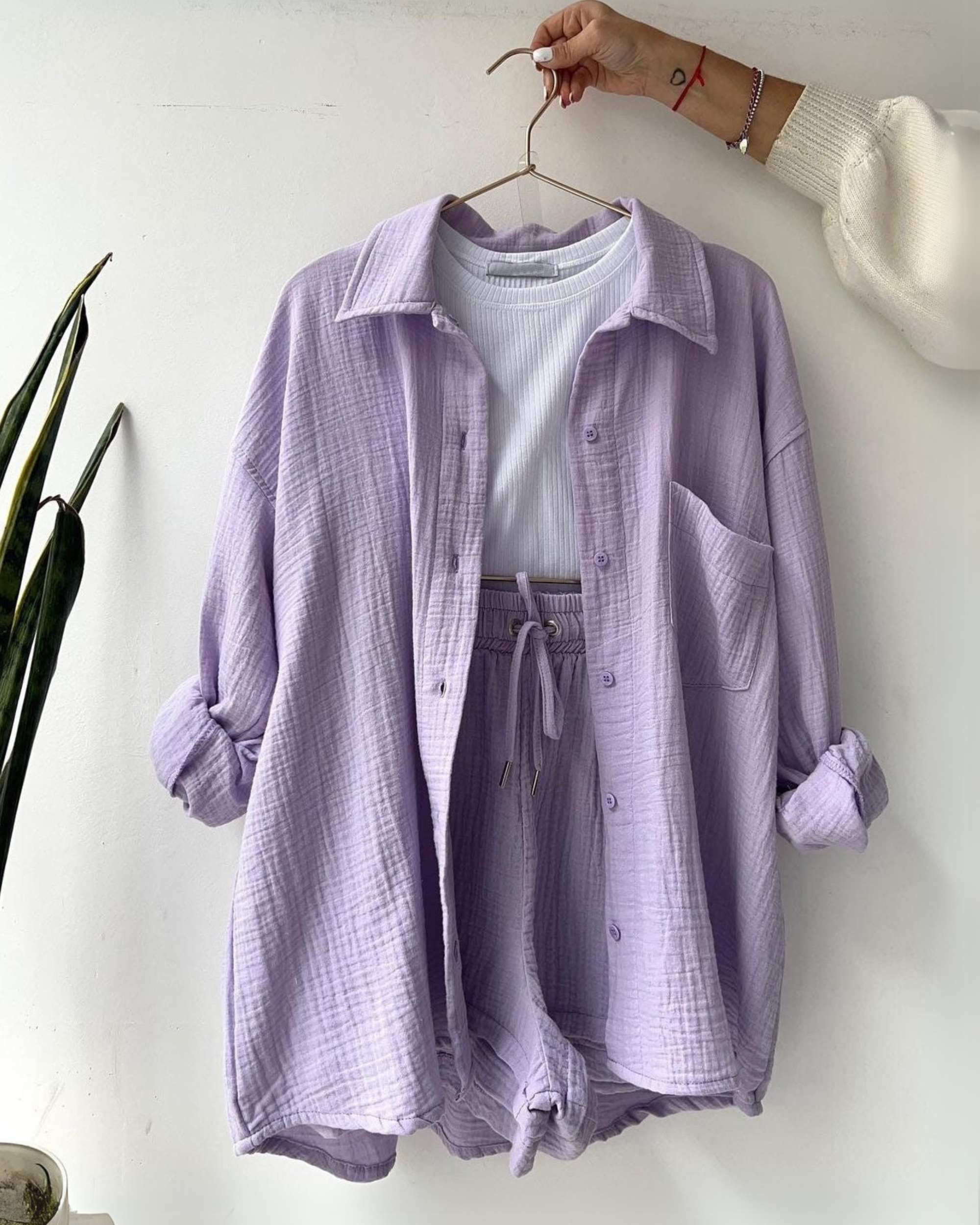 Lavender Serenity - Women’s Cotton Two-Piece Set