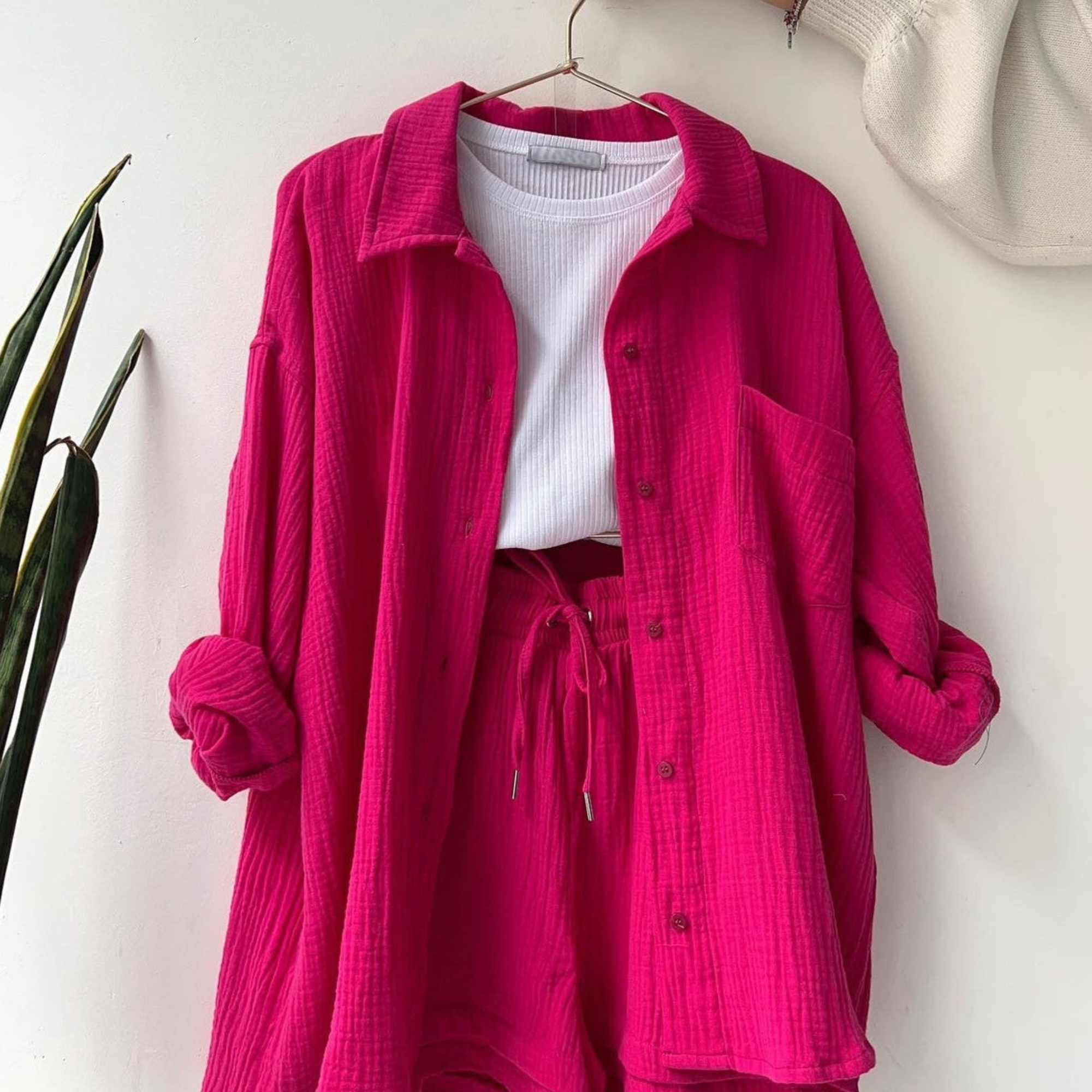 Casual Charm - Women’s Cotton Two-Piece Set