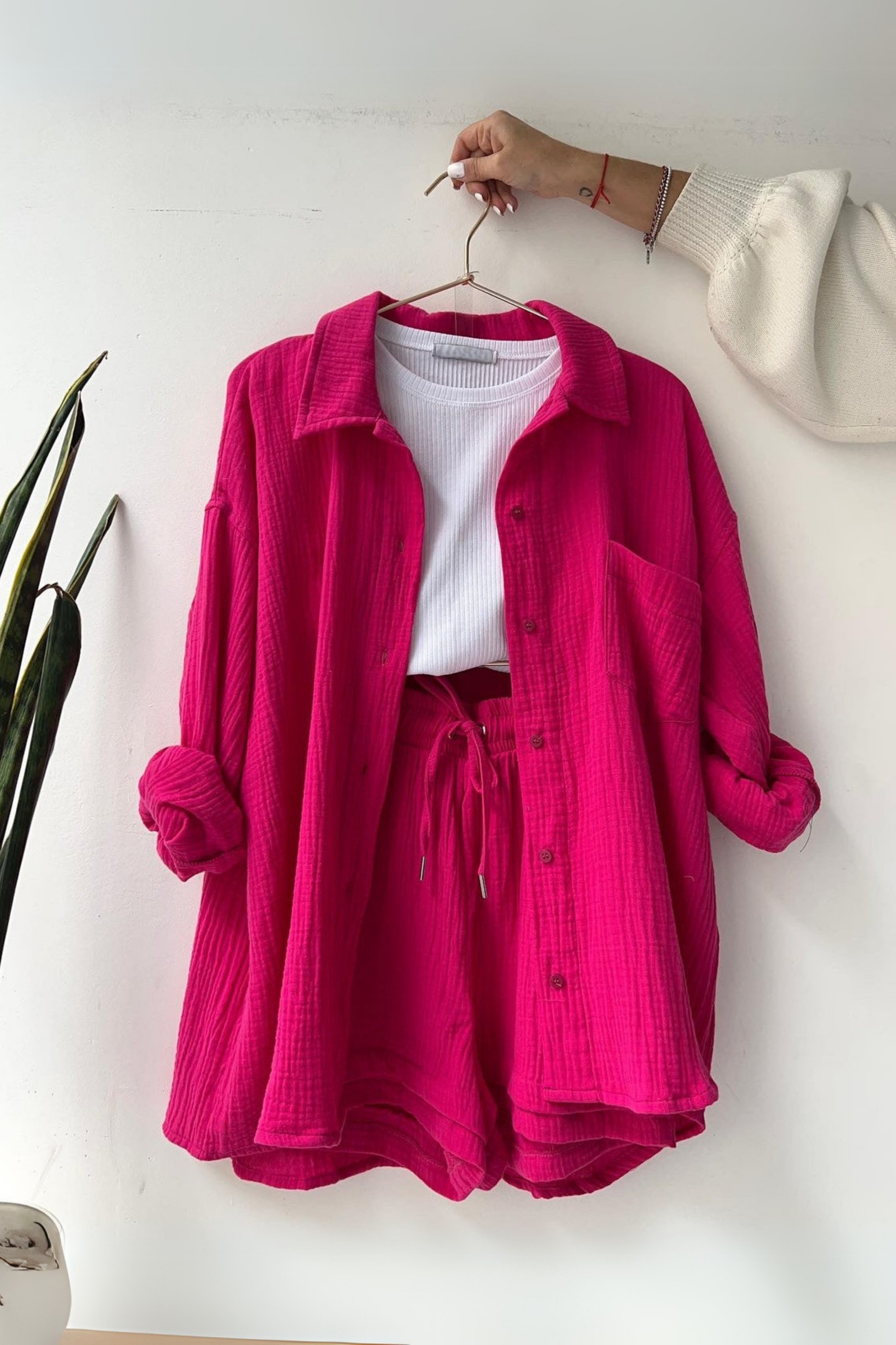 Casual Charm - Women’s Cotton Two-Piece Set