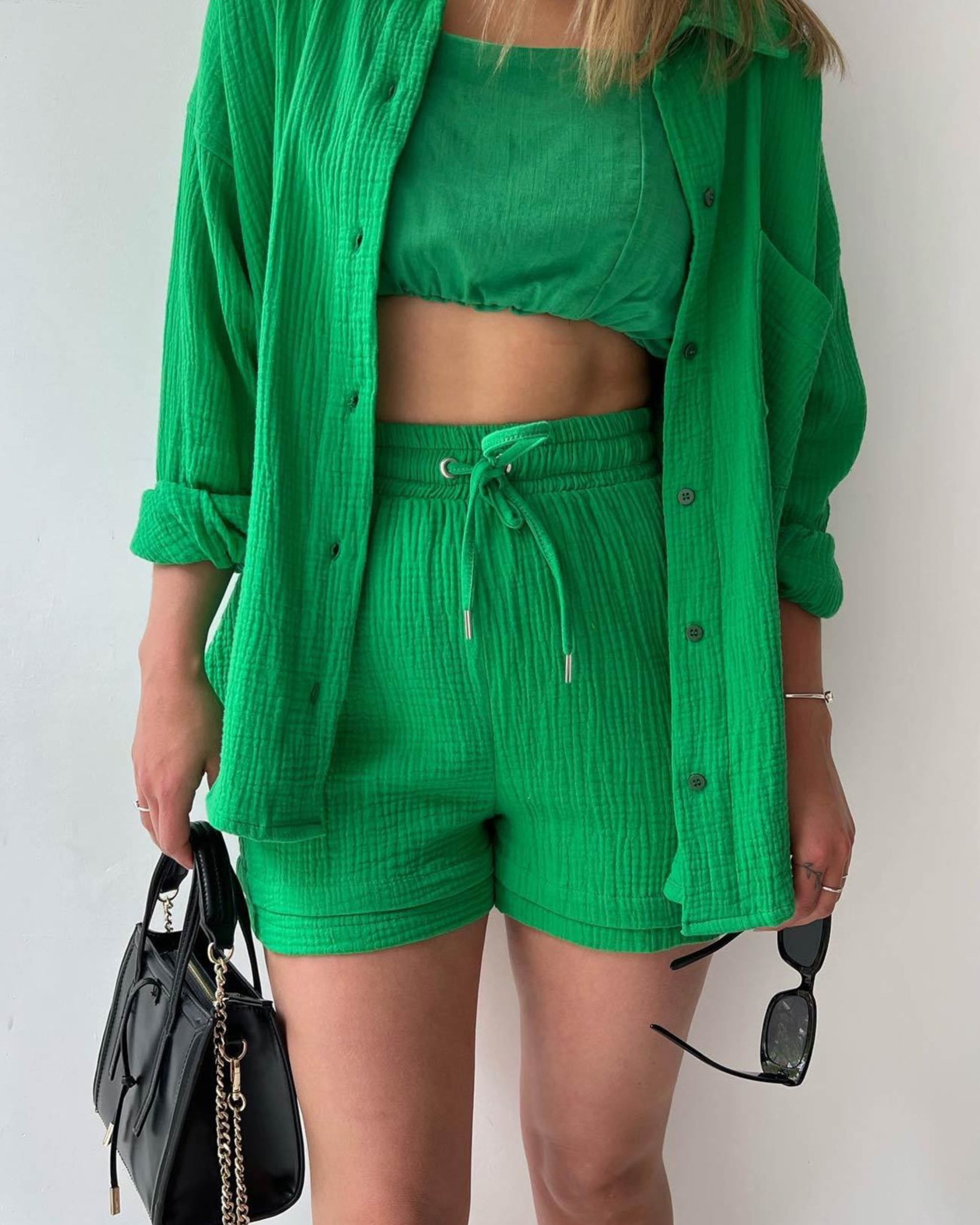 Emerald Bliss - Women’s Cotton Two-Piece Set