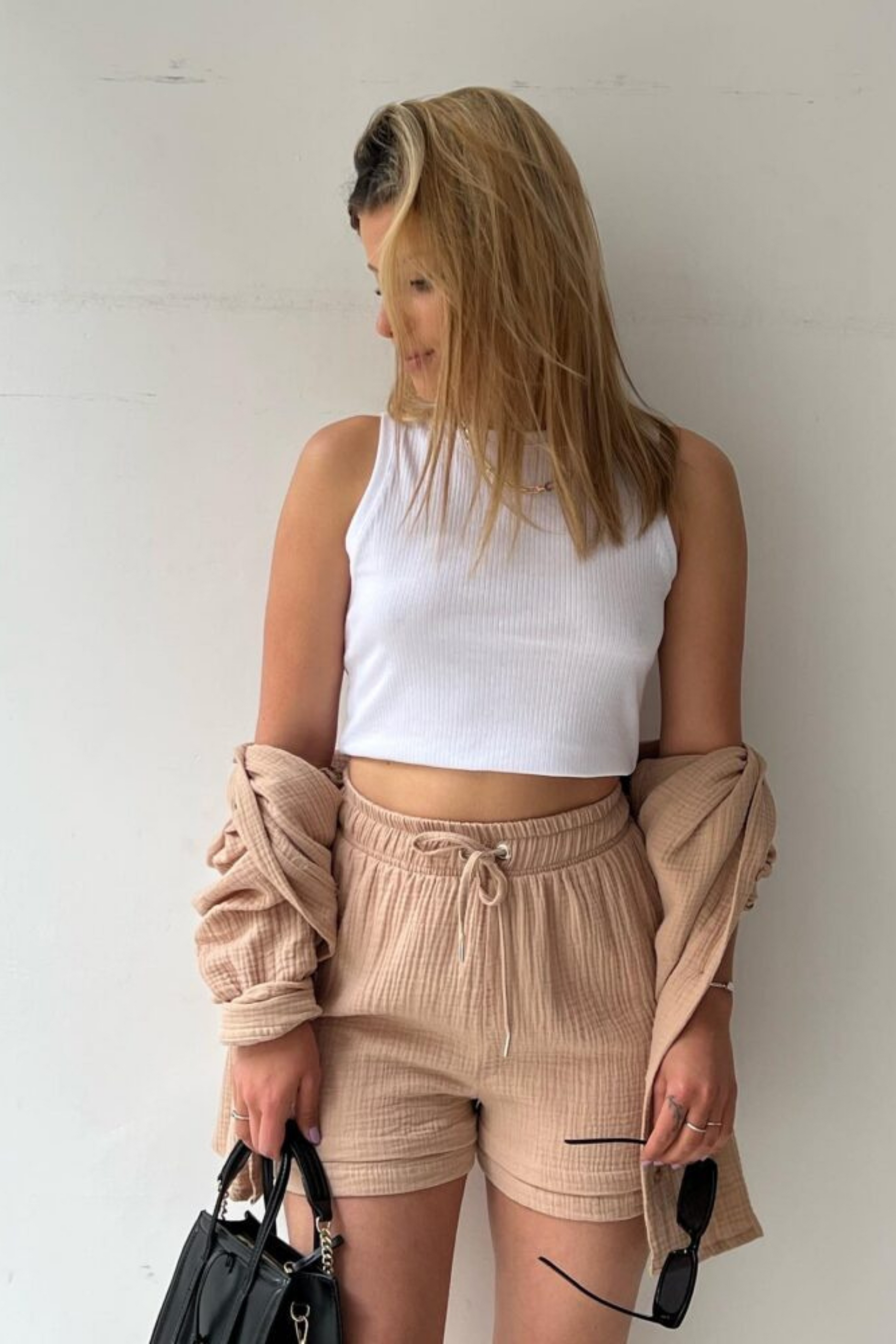 Beige Bliss - Women’s Cotton Two-Piece Set