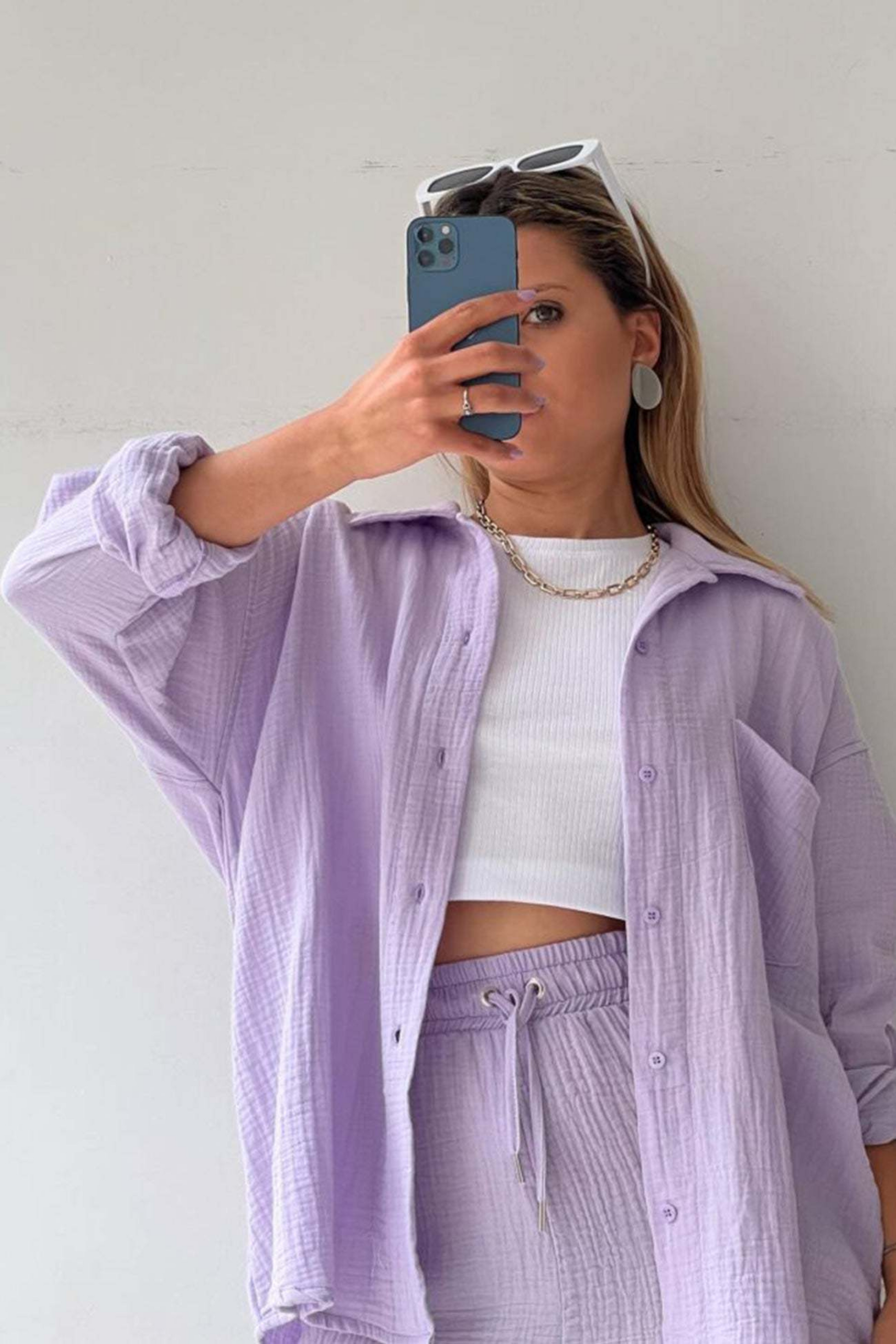 Lavender Serenity - Women’s Cotton Two-Piece Set