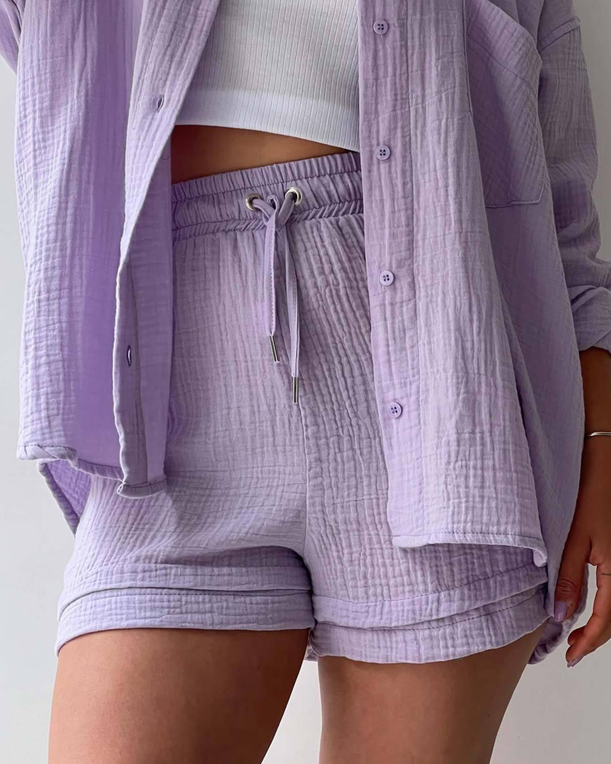 Lavender Serenity - Women’s Cotton Two-Piece Set