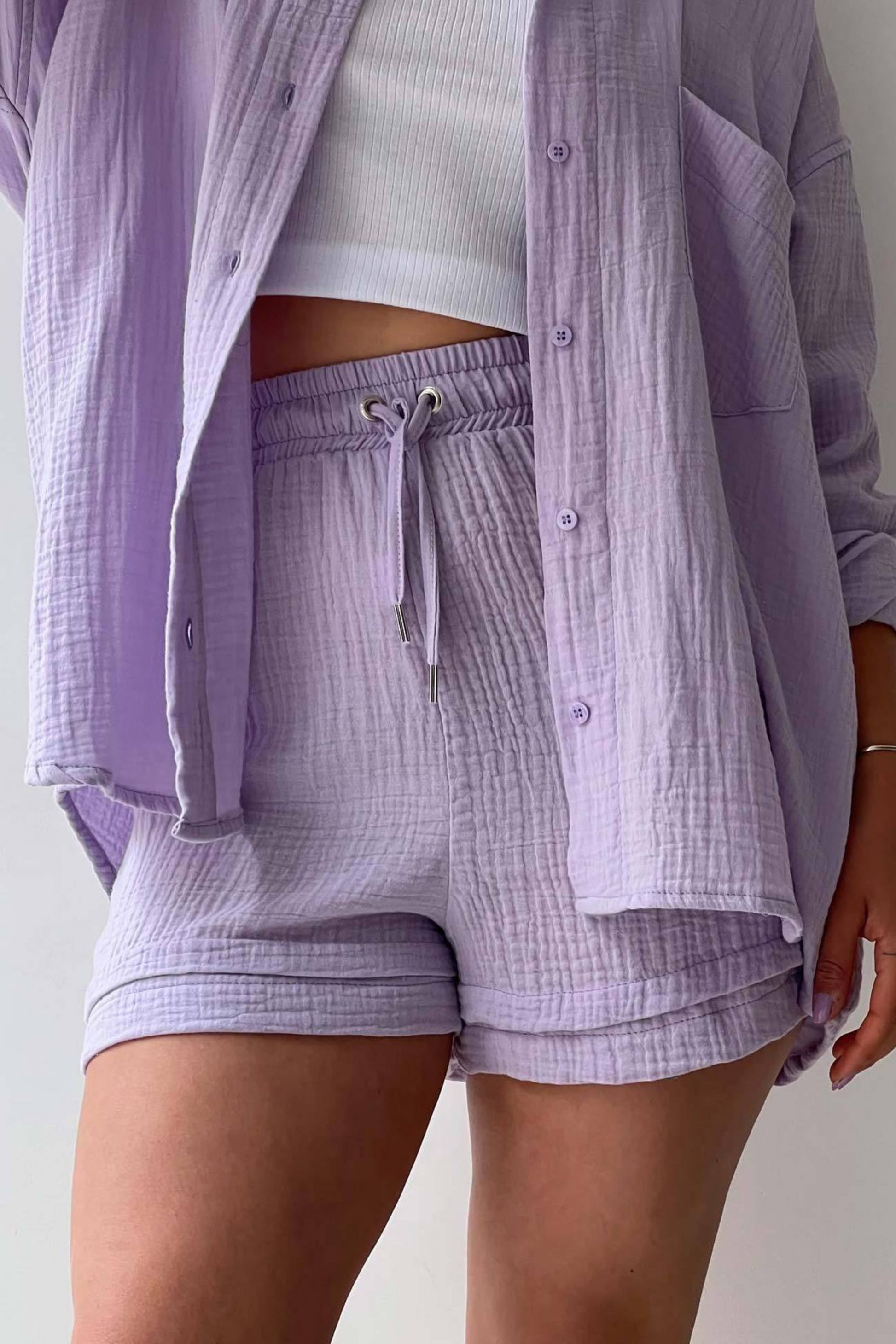 Lavender Serenity - Women’s Cotton Two-Piece Set