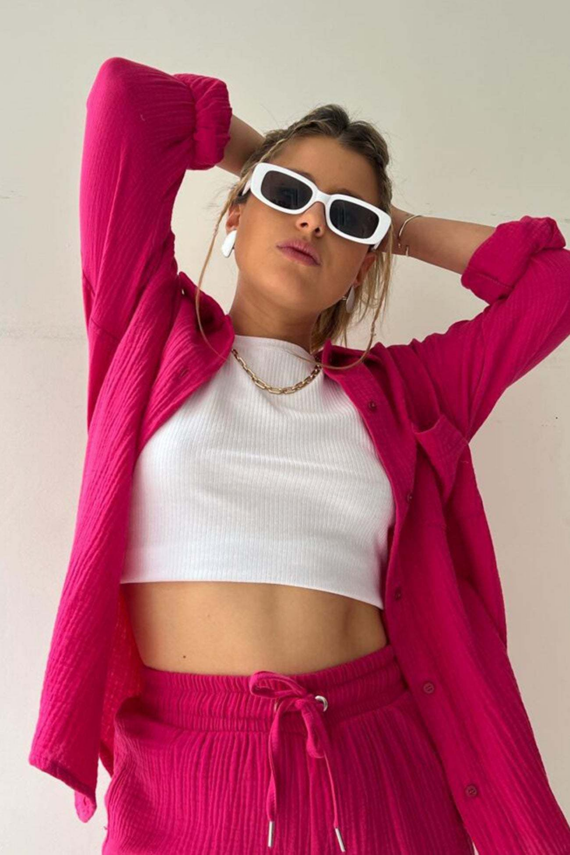 Casual Charm - Women’s Cotton Two-Piece Set