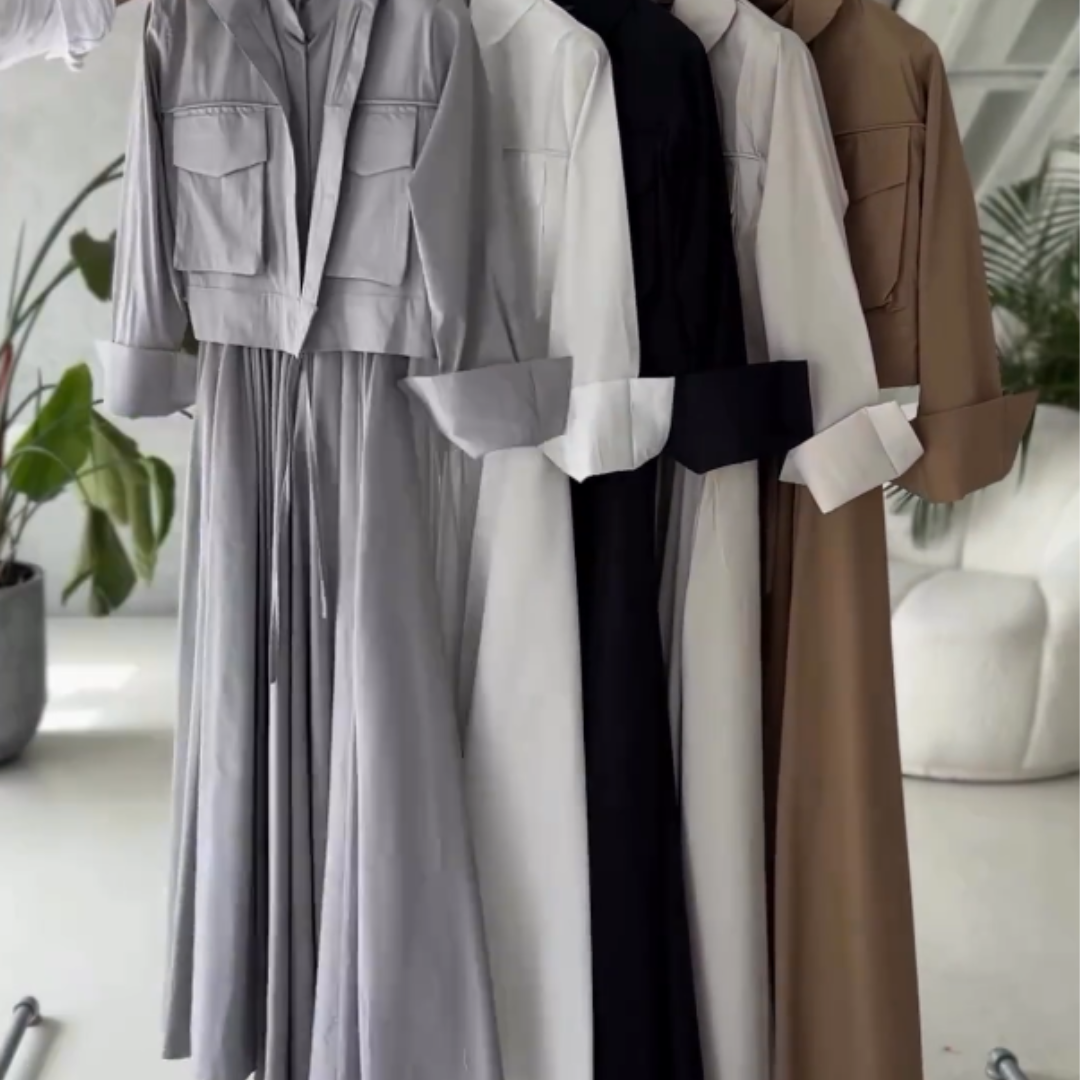 Harper - Utility Chic Maxi Set (Grey)