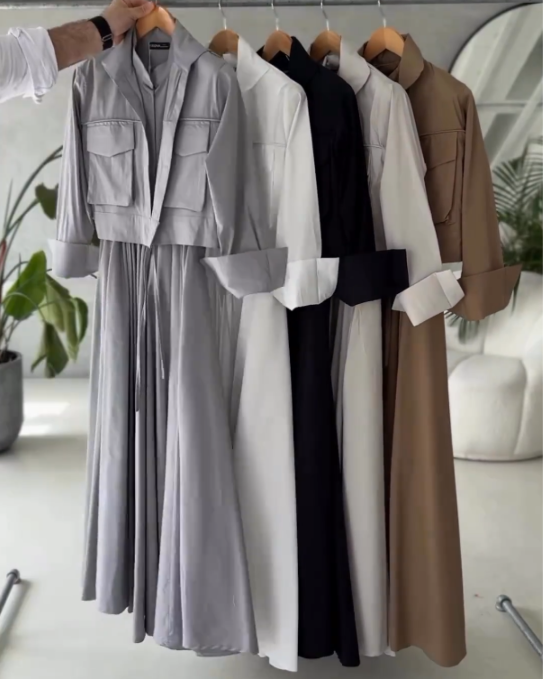 Harper - Utility Chic Maxi Set (Grey)