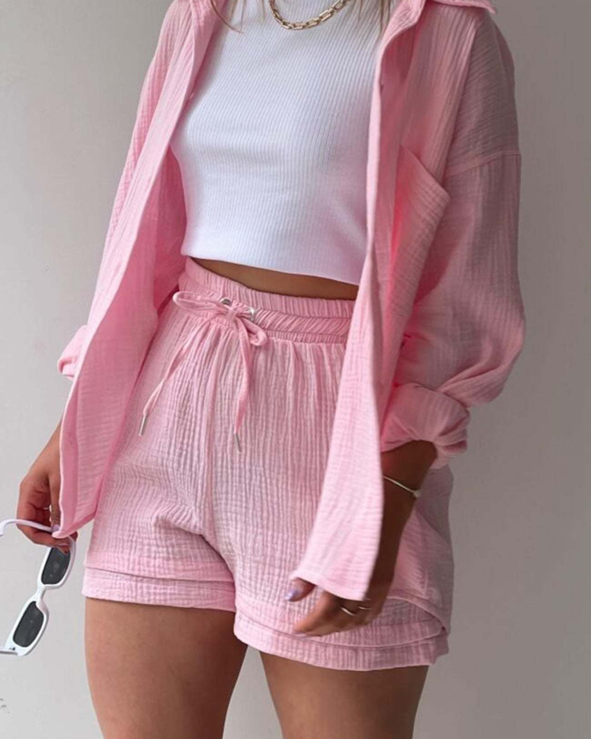 Blush Harmony - Women’s Cotton Two-Piece Set