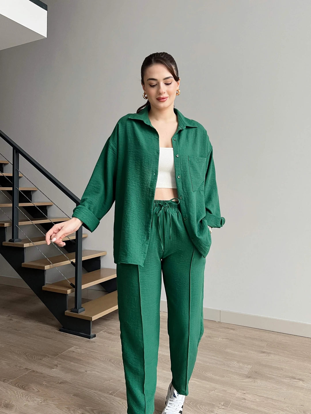 Elevé Set - Women’s Light Irish Co-Ord - Green