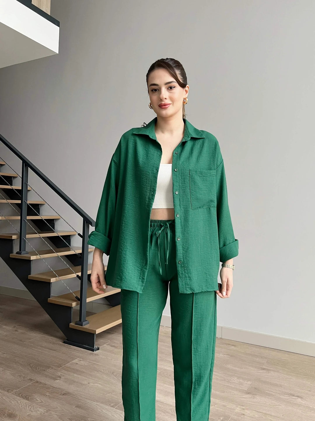 Elevé Set - Women’s Light Irish Co-Ord - Green