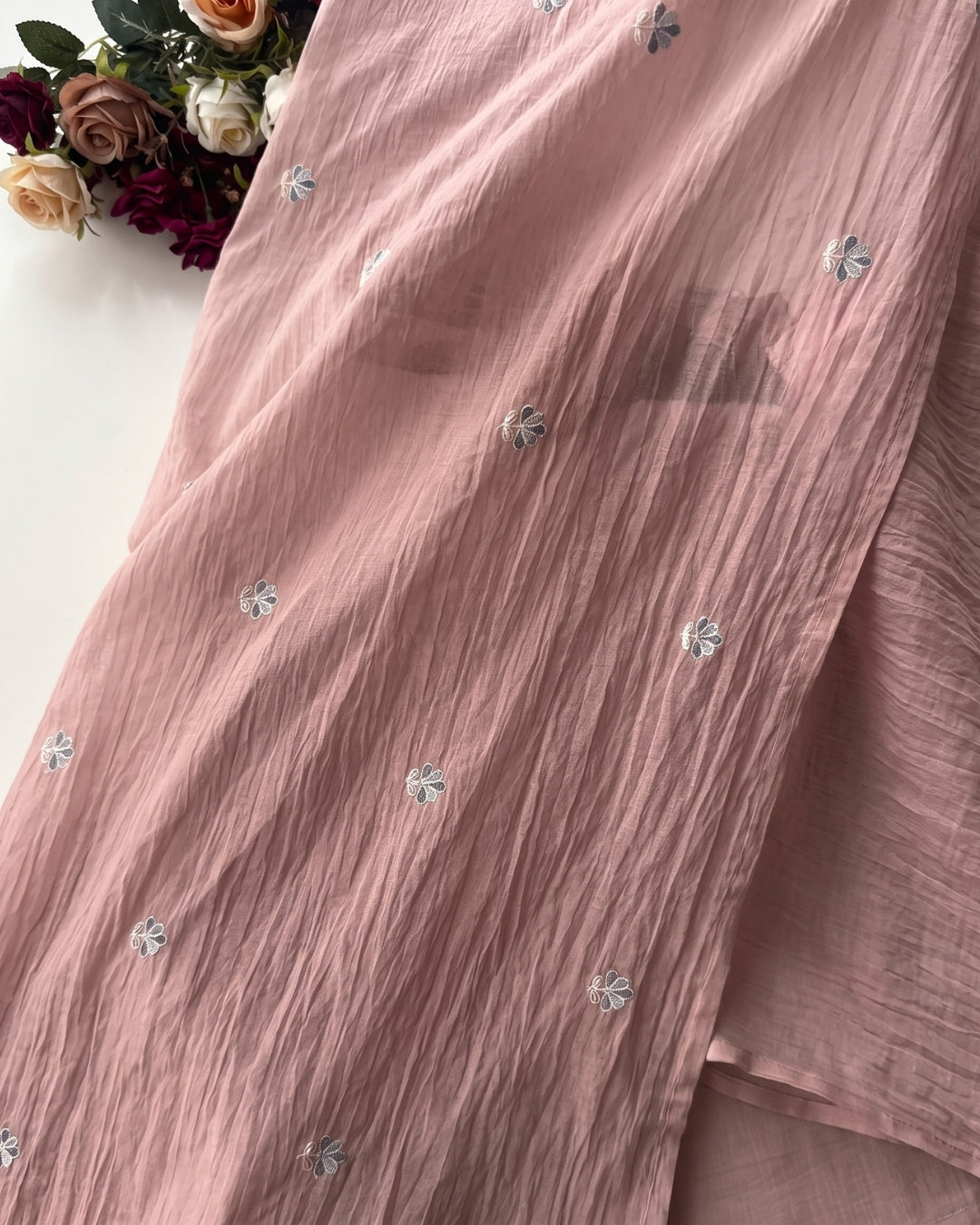 Zyrelle - Dusty Rose Embroidered Unstiched Kurta Set