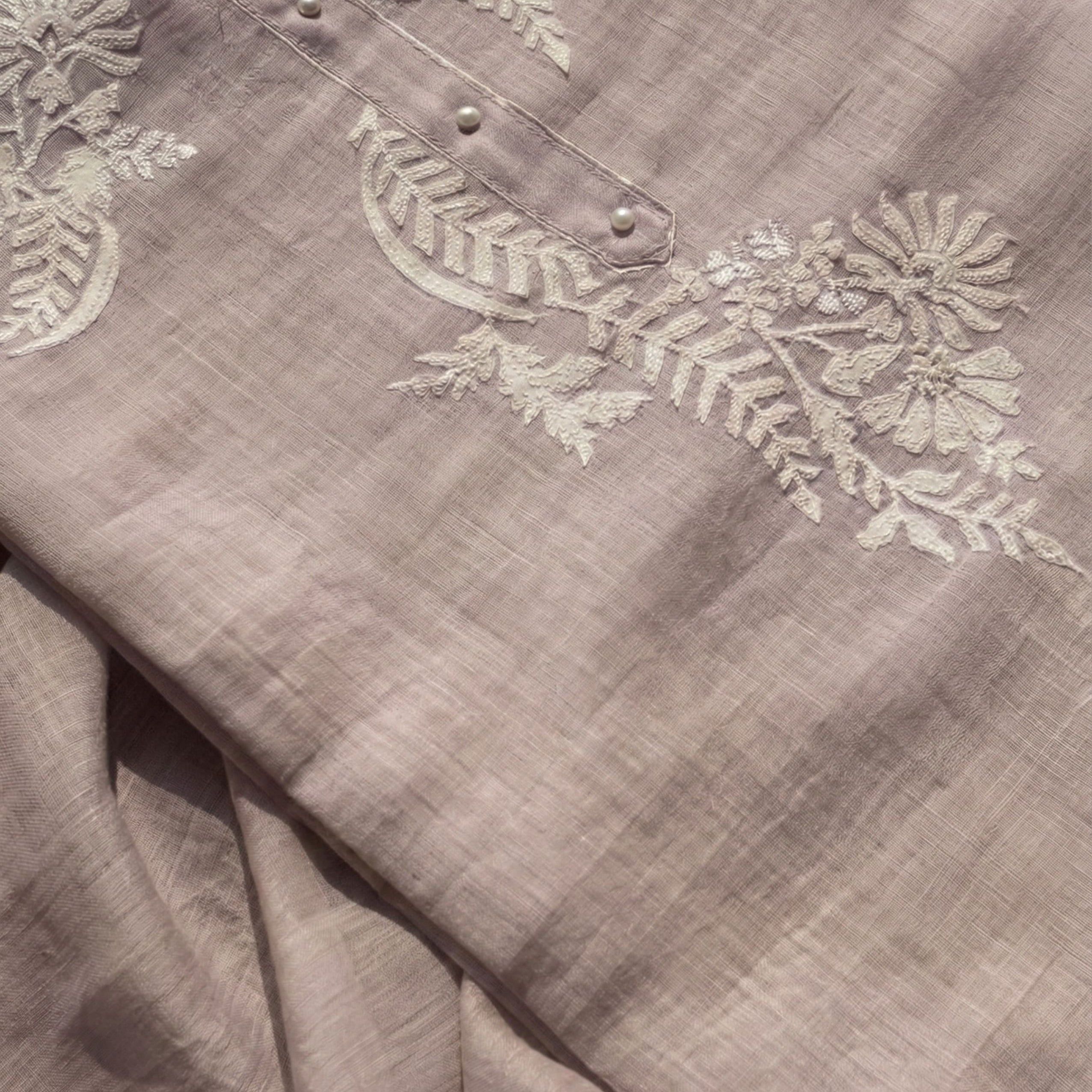 Reeva - Pure Mul Cotton Soft Pink Embroidered Unstitched Suit Set