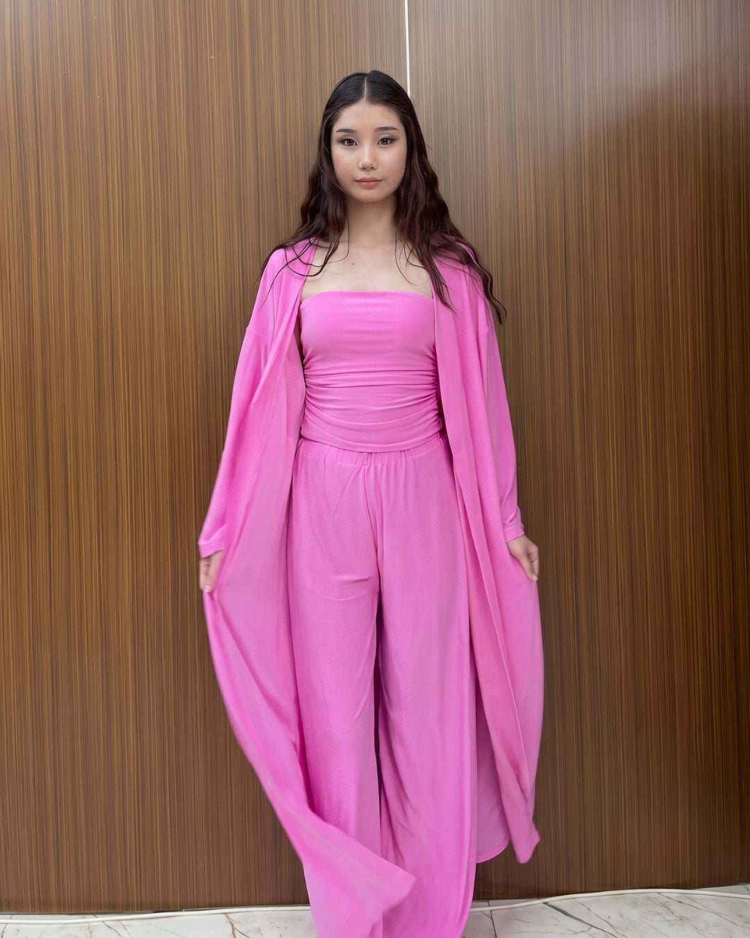 Griva - Contemporary Pink Three Piece Matching Co-Ord Set