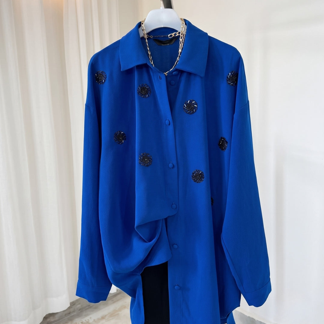 Kiyana - Premium Blue Fuchsia Shirt Pant Co-Ord Set