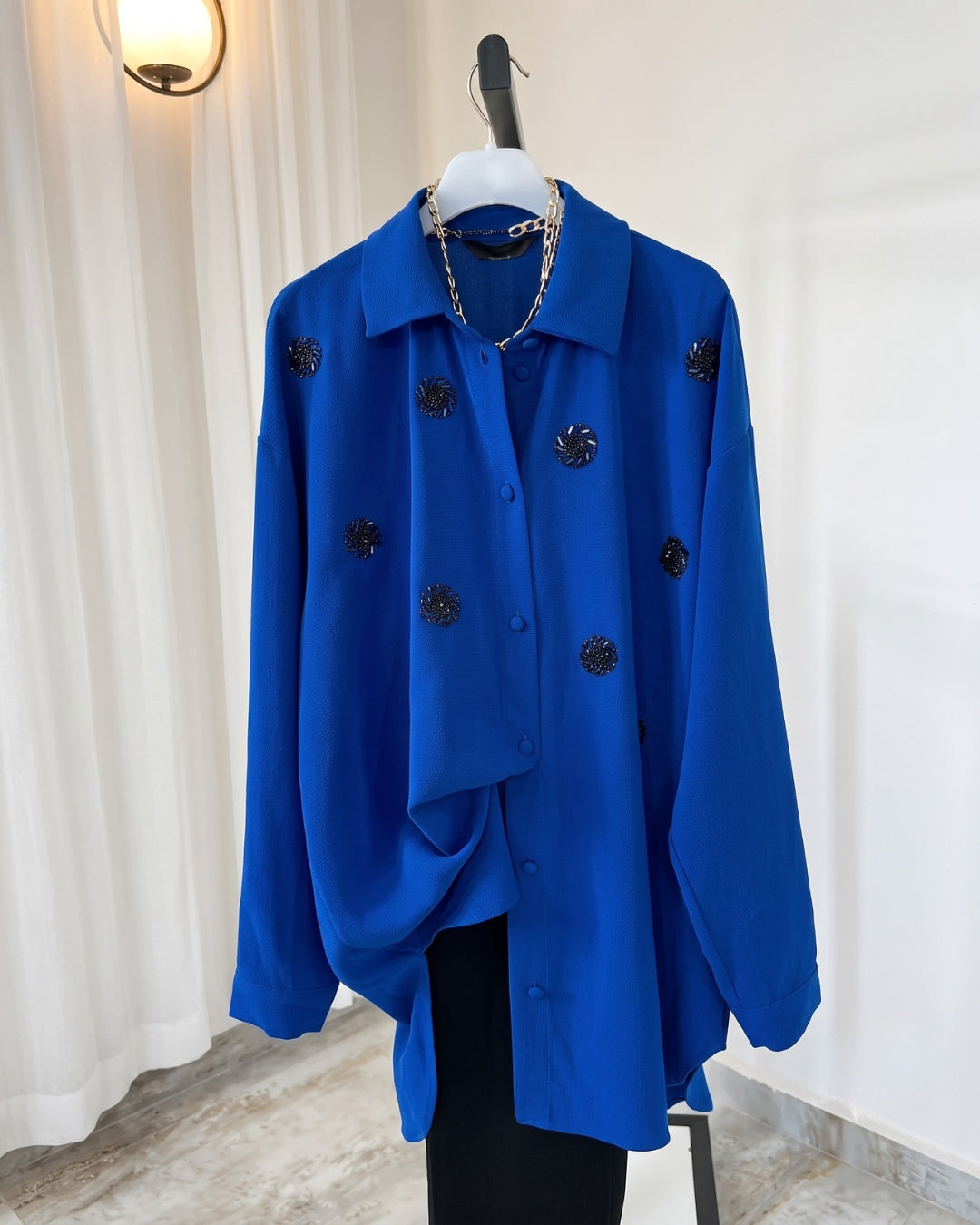 Kiyana - Premium Blue Fuchsia Shirt Pant Co-Ord Set
