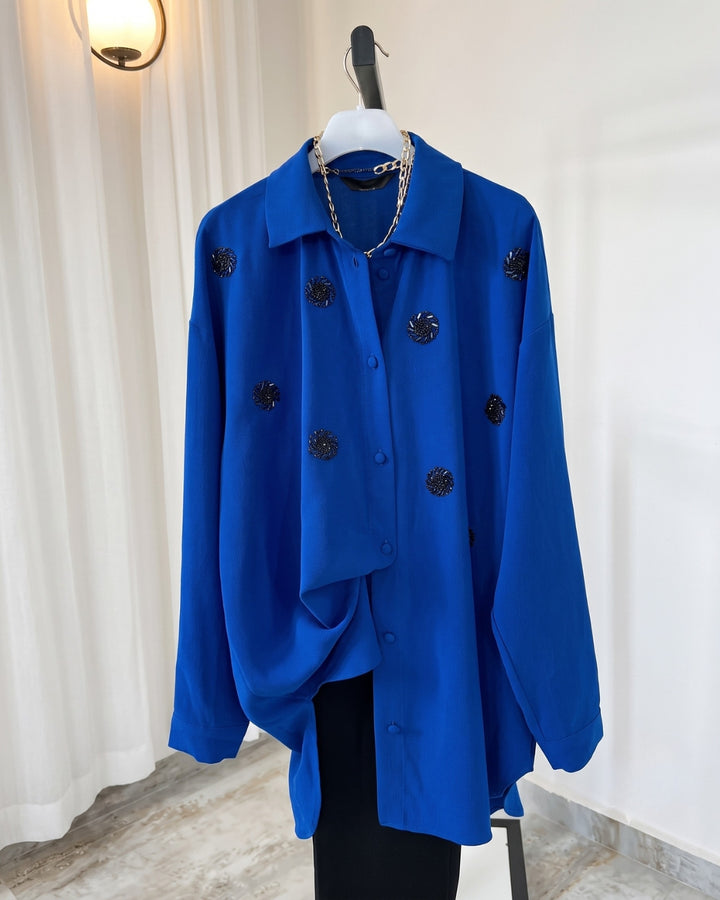 Kiyana - Premium Blue Fuchsia Shirt Pant Co-Ord Set