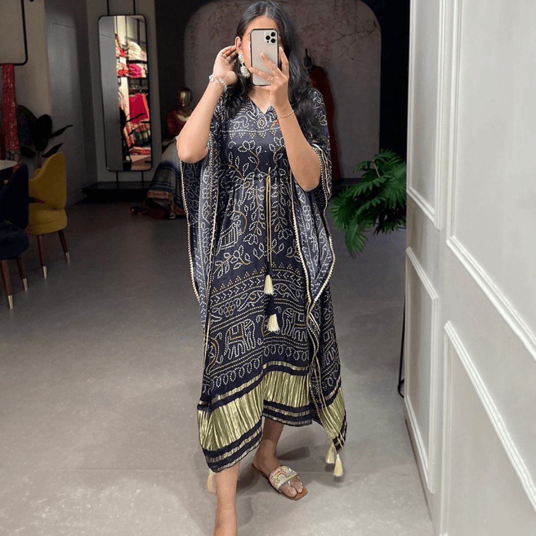 Bandhani Black Print