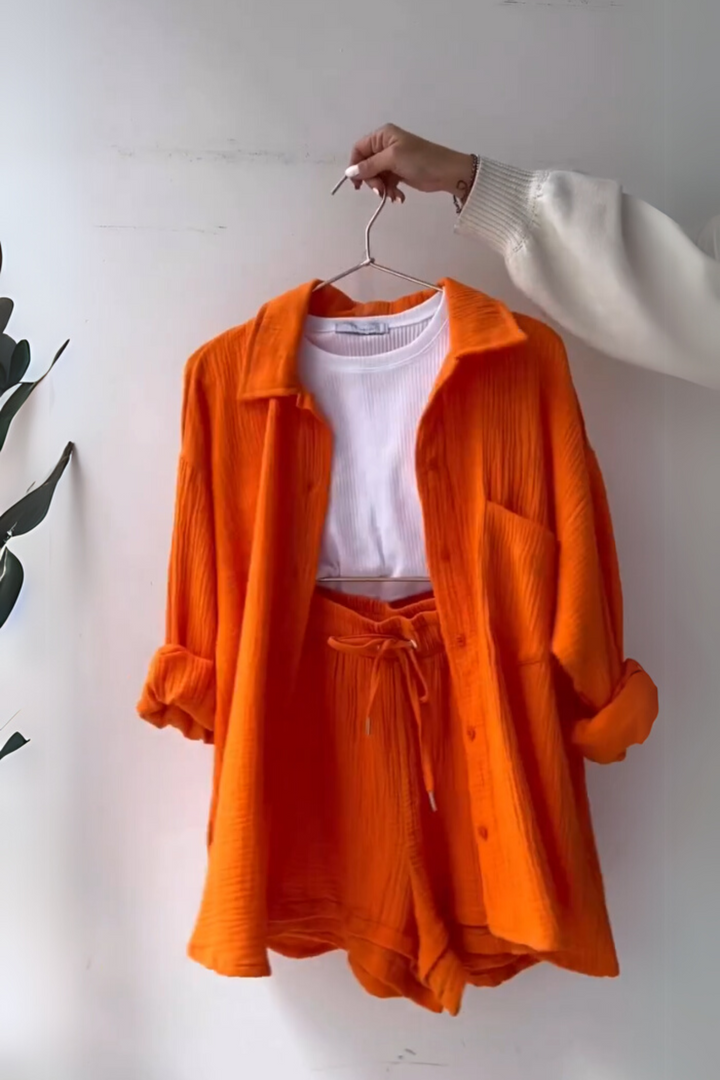Sunset Glow - Women’s Cotton Two-Piece Set