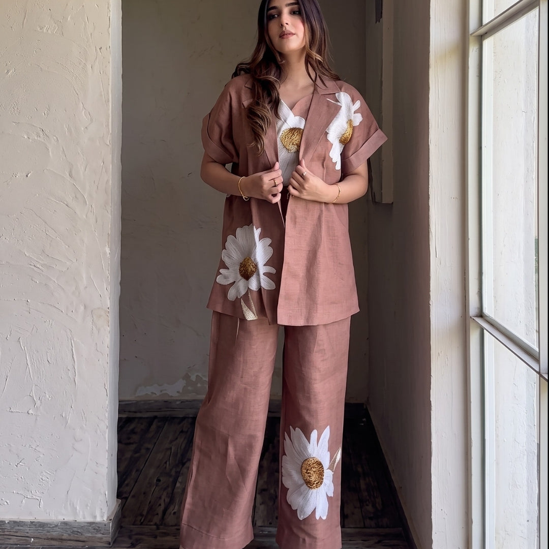 Noira -Mocha Bloom Premium Co-Ord Set