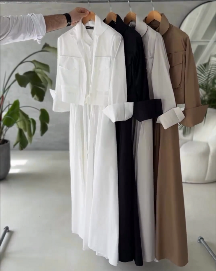 Harper - Utility Chic Maxi Set (White)