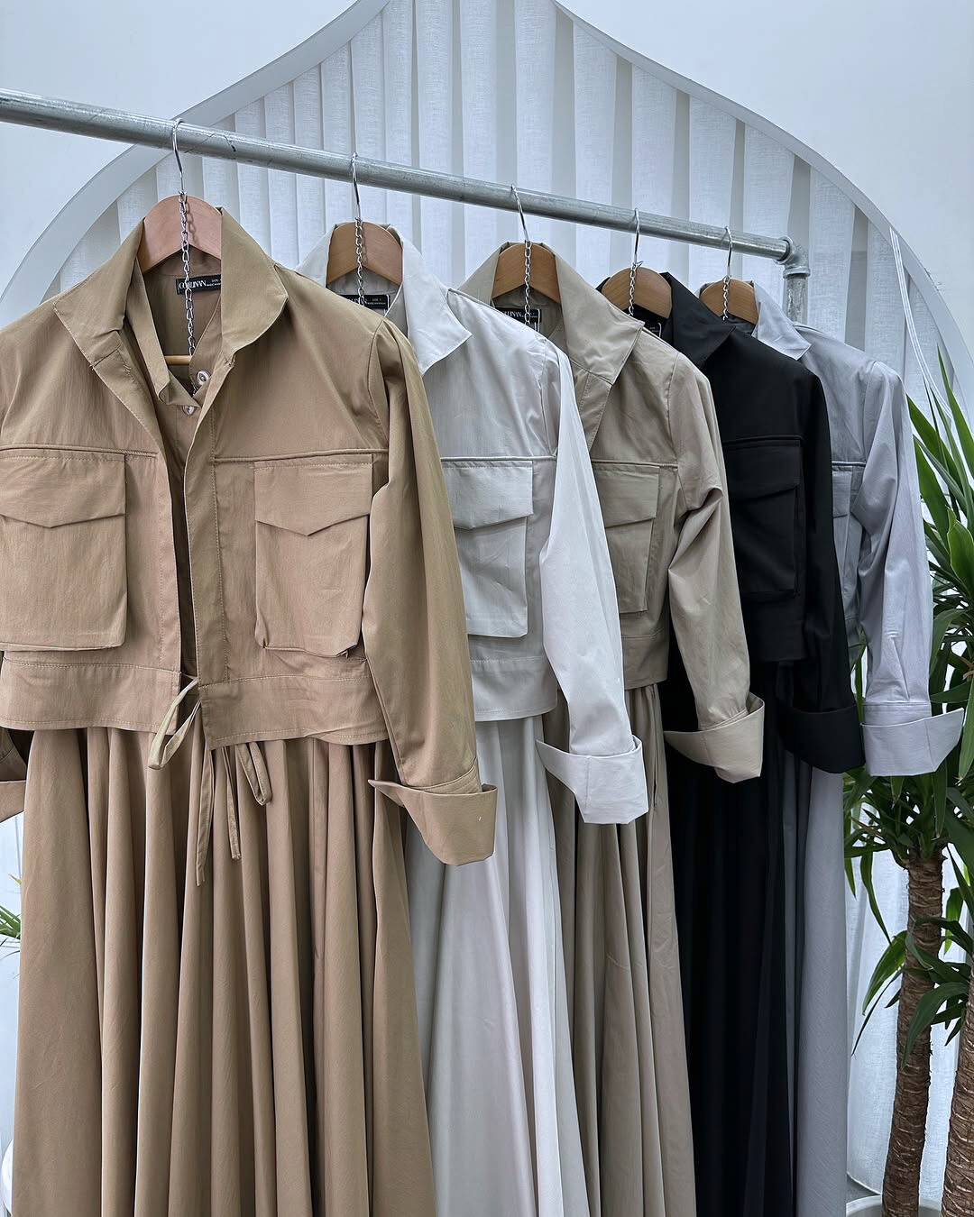 Harper - Utility Chic Maxi Set (Brown)